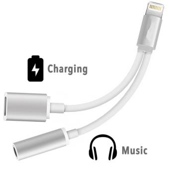VSHOP ® 2 en 1 Adaptateur Lightning USB Câble Chargeur blanc 3.5mm